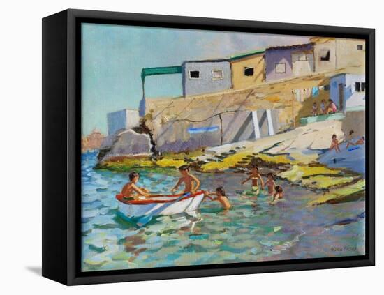 The Rowing Boat, Valetta, Malta, 2015-Andrew Macara-Framed Premier Image Canvas
