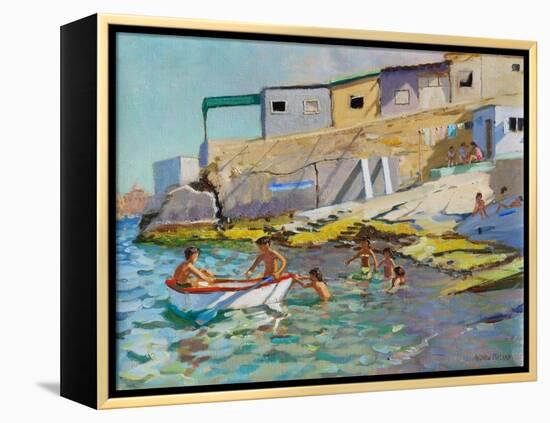 The Rowing Boat, Valetta, Malta, 2015-Andrew Macara-Framed Premier Image Canvas