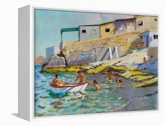 The Rowing Boat, Valetta, Malta, 2015-Andrew Macara-Framed Premier Image Canvas