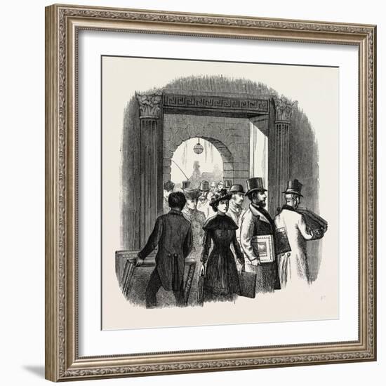 The Royal Academy: the Entrance from the Quadrangle of Burlington House: Taking in In the Hall. Uk-null-Framed Giclee Print