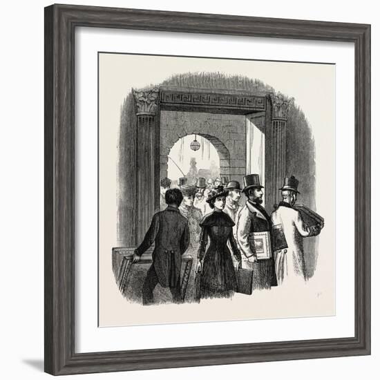 The Royal Academy: the Entrance from the Quadrangle of Burlington House: Taking in In the Hall. Uk-null-Framed Giclee Print