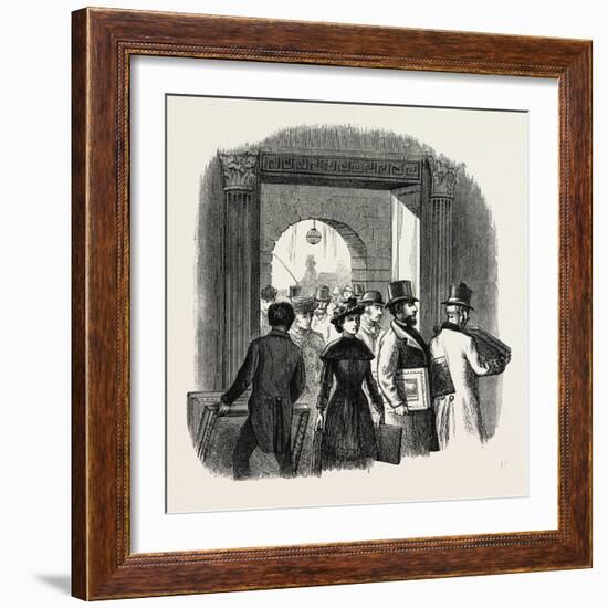 The Royal Academy: the Entrance from the Quadrangle of Burlington House: Taking in In the Hall. Uk-null-Framed Giclee Print