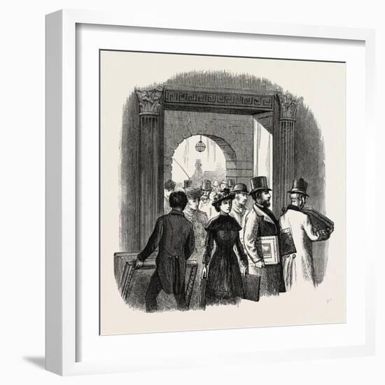 The Royal Academy: the Entrance from the Quadrangle of Burlington House: Taking in In the Hall. Uk-null-Framed Giclee Print