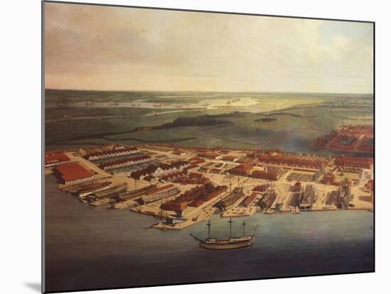 The Royal Dockyard in Chatham, by Joseph Farington, 1785-94-Joseph Farington-Mounted Giclee Print