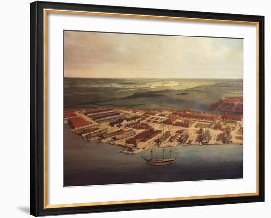 The Royal Dockyard in Chatham, by Joseph Farington, 1785-94-Joseph Farington-Framed Giclee Print