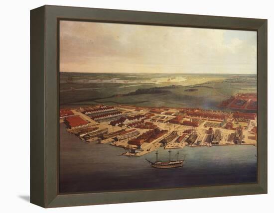 The Royal Dockyard in Chatham, by Joseph Farington, 1785-94-Joseph Farington-Framed Premier Image Canvas