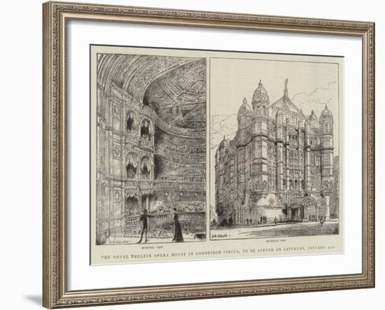 The Royal English Opera House in Cambridge Circus, to Be Opened on Saturday, 31 January-Henry William Brewer-Framed Giclee Print