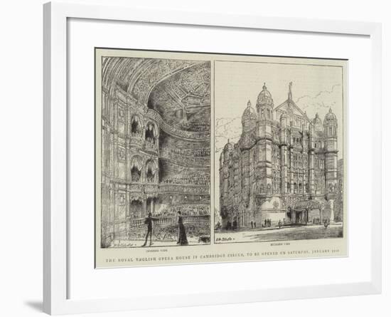 The Royal English Opera House in Cambridge Circus, to Be Opened on Saturday, 31 January-Henry William Brewer-Framed Giclee Print
