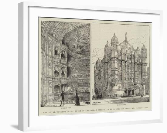 The Royal English Opera House in Cambridge Circus, to Be Opened on Saturday, 31 January-Henry William Brewer-Framed Giclee Print