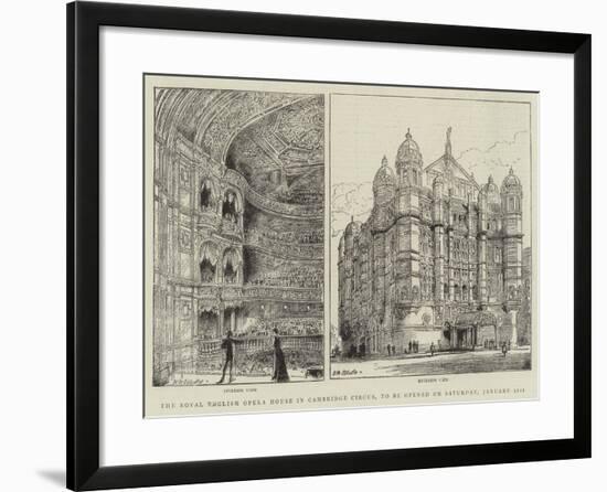 The Royal English Opera House in Cambridge Circus, to Be Opened on Saturday, 31 January-Henry William Brewer-Framed Giclee Print