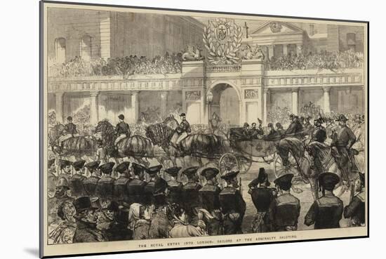 The Royal Entry into London, Sailors at the Admiralty Saluting-null-Mounted Giclee Print