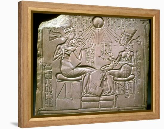 The Royal Family: Akhenaten, Nefertiti and their Children, Ca 1350 Bc-null-Framed Premier Image Canvas