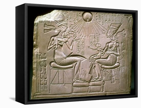 The Royal Family: Akhenaten, Nefertiti and their Children, Ca 1350 Bc-null-Framed Premier Image Canvas