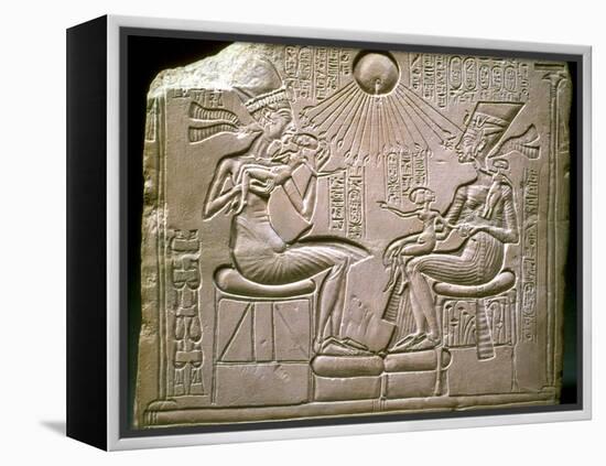 The Royal Family: Akhenaten, Nefertiti and their Children, Ca 1350 Bc-null-Framed Premier Image Canvas