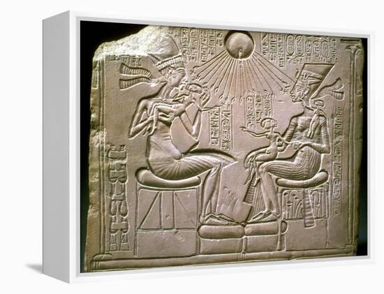 The Royal Family: Akhenaten, Nefertiti and their Children, Ca 1350 Bc-null-Framed Premier Image Canvas