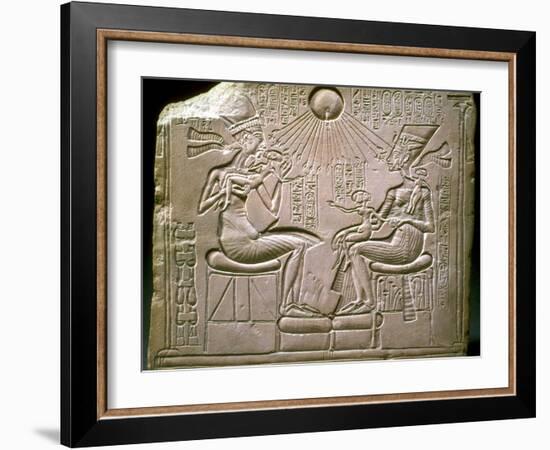 The Royal Family: Akhenaten, Nefertiti and their Children, Ca 1350 Bc-null-Framed Photographic Print