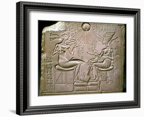 The Royal Family: Akhenaten, Nefertiti and their Children, Ca 1350 Bc-null-Framed Photographic Print