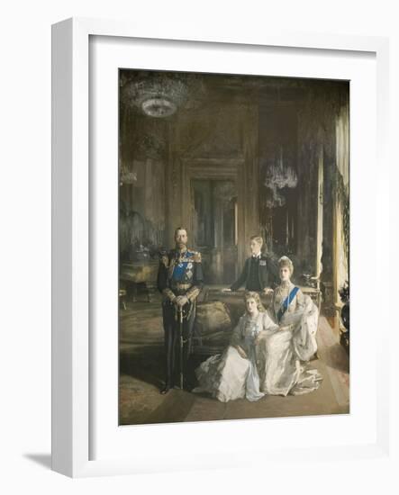 The Royal Family at Buckingham Palace, 1913-Sir John Lavery-Framed Giclee Print