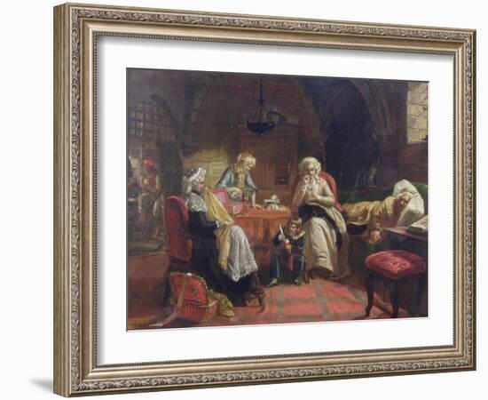 The Royal Family of France in the Temple-Edward Matthew Ward-Framed Giclee Print