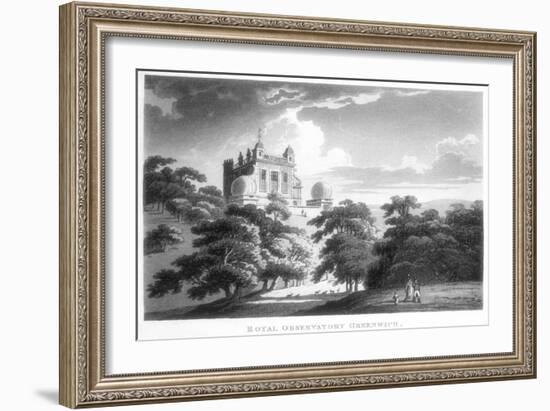 The Royal Greenwich Observatory, Flamsteed House, Greenwich Park, London, C1820-null-Framed Giclee Print