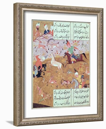 The Royal Hunt, from a Book of Poems by Hafiz Shirazi-null-Framed Giclee Print