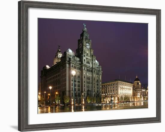 The Royal Liver Building Is a Grade I Listed Building Located in Liverpool, England, Pier Head-David Bank-Framed Photographic Print