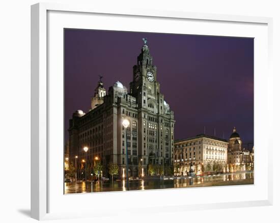 The Royal Liver Building Is a Grade I Listed Building Located in Liverpool, England, Pier Head-David Bank-Framed Photographic Print