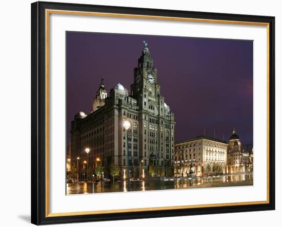 The Royal Liver Building Is a Grade I Listed Building Located in Liverpool, England, Pier Head-David Bank-Framed Photographic Print