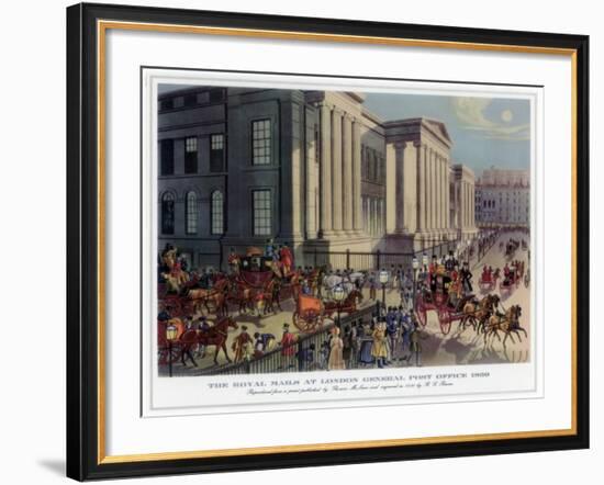 The Royal Mails at London General Post Office, 1830-R Reeves-Framed Giclee Print