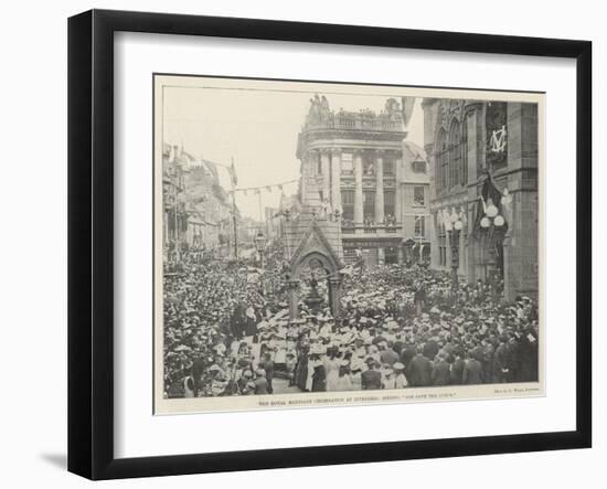 The Royal Marriage Celebration at Inverness, Singing God Save the Queen-null-Framed Giclee Print