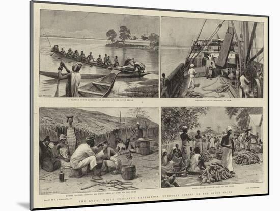 The Royal Niger Company's Expedition, Everyday Scenes on the River Niger-Charles Joseph Staniland-Mounted Giclee Print