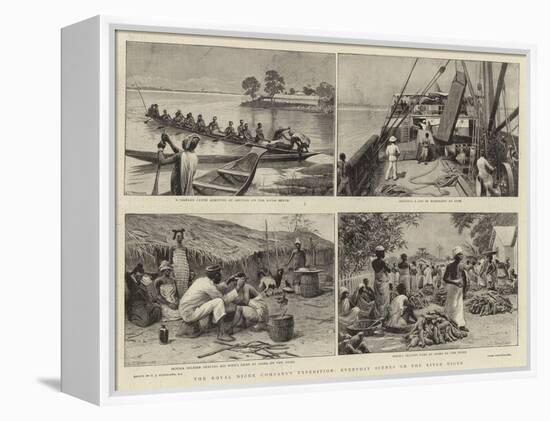 The Royal Niger Company's Expedition, Everyday Scenes on the River Niger-Charles Joseph Staniland-Framed Premier Image Canvas