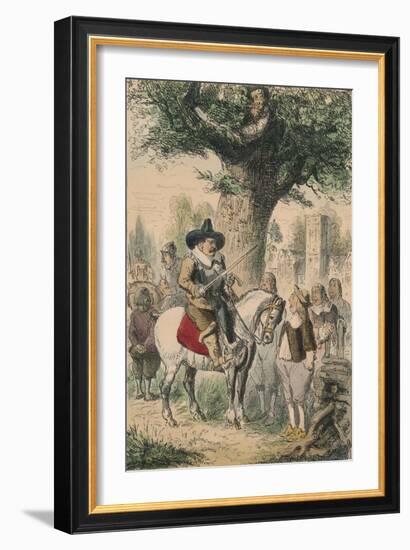 The Royal Oak, the Penderell Family Have No Idea Where Charles Is!!!, 1850-John Leech-Framed Giclee Print