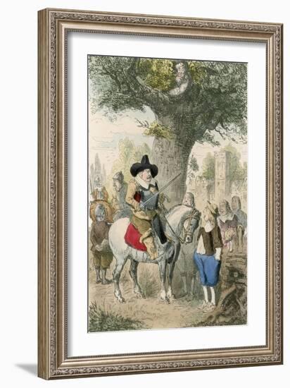 The Royal Oak, the Penderell Family Have No Idea Where Charles Is!!!-John Leech-Framed Giclee Print