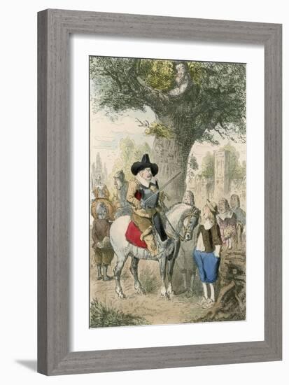 The Royal Oak, the Penderell Family Have No Idea Where Charles Is!!!-John Leech-Framed Giclee Print