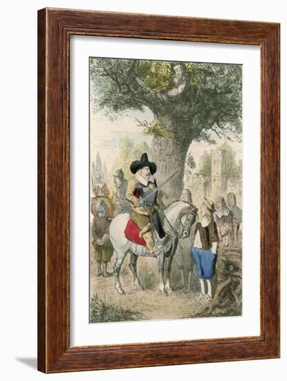 The Royal Oak, the Penderell Family Have No Idea Where Charles Is!!!-John Leech-Framed Giclee Print