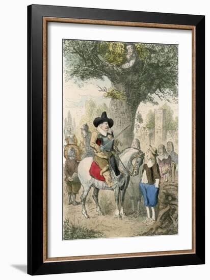 The Royal Oak, the Penderell Family Have No Idea Where Charles Is!!!-John Leech-Framed Giclee Print