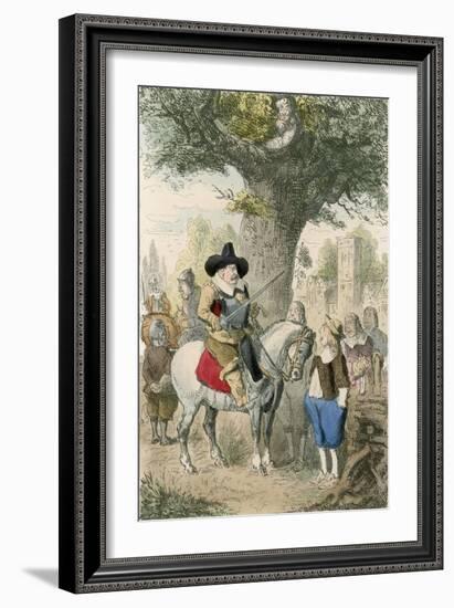 The Royal Oak, the Penderell Family Have No Idea Where Charles Is!!!-John Leech-Framed Giclee Print