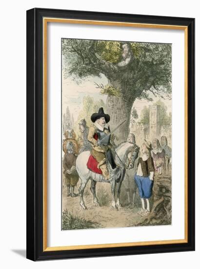 The Royal Oak, the Penderell Family Have No Idea Where Charles Is!!!-John Leech-Framed Giclee Print