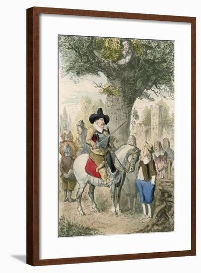 The Royal Oak, the Penderell Family Have No Idea Where Charles Is!!!-John Leech-Framed Giclee Print