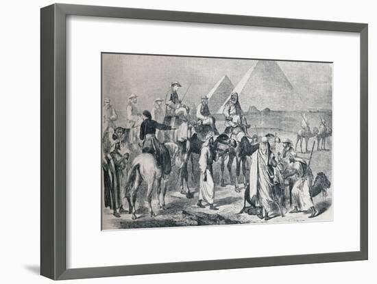 The royal party leaving the encampment at Giza, Egypt, c1861 (1910)-Unknown-Framed Giclee Print