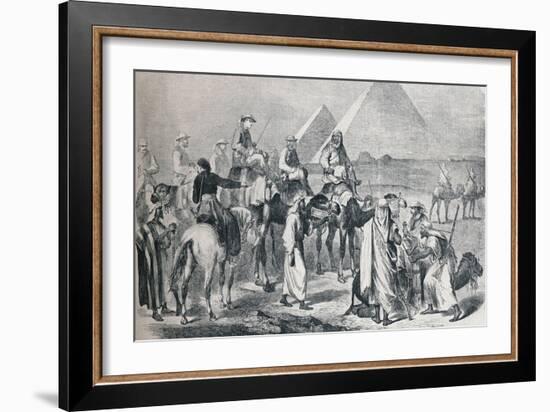 The royal party leaving the encampment at Giza, Egypt, c1861 (1910)-Unknown-Framed Giclee Print