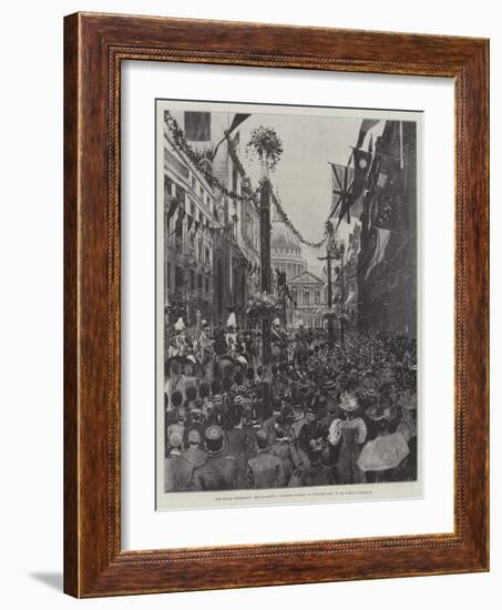 The Royal Procession, Her Majesty's Carriage Passing Up Ludgate Hill to St Paul's Cathedral-Joseph Holland Tringham-Framed Giclee Print