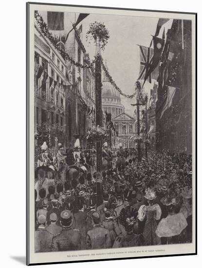 The Royal Procession, Her Majesty's Carriage Passing Up Ludgate Hill to St Paul's Cathedral-Joseph Holland Tringham-Mounted Giclee Print