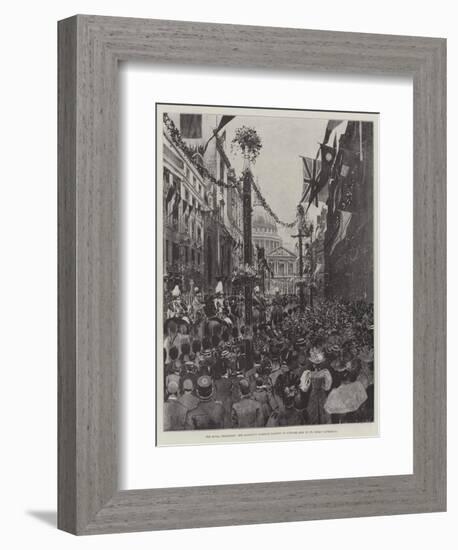 The Royal Procession, Her Majesty's Carriage Passing Up Ludgate Hill to St Paul's Cathedral-Joseph Holland Tringham-Framed Giclee Print