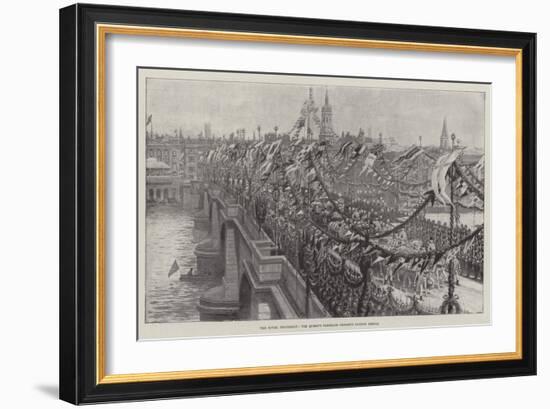 The Royal Procession, the Queen's Carriage Crossing London Bridge-null-Framed Giclee Print