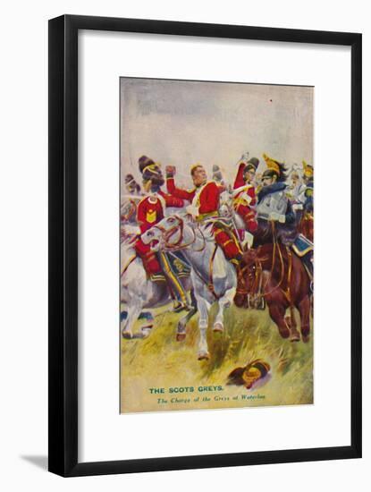 'The Royal Scots Greys. The Charge of the Greys at Waterloo', 1815, (1939)-Unknown-Framed Giclee Print
