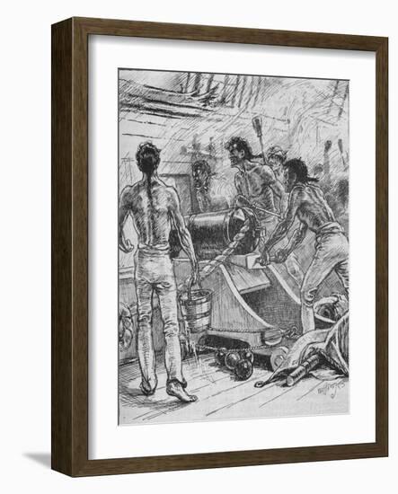 'The 'Royal Sovereigns' Stuck To Their Guns, and Fought Them Like Fiends', 1902-Paul Hardy-Framed Giclee Print