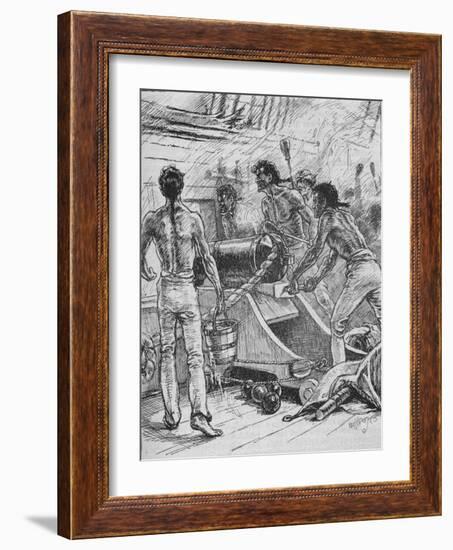 'The 'Royal Sovereigns' Stuck To Their Guns, and Fought Them Like Fiends', 1902-Paul Hardy-Framed Giclee Print