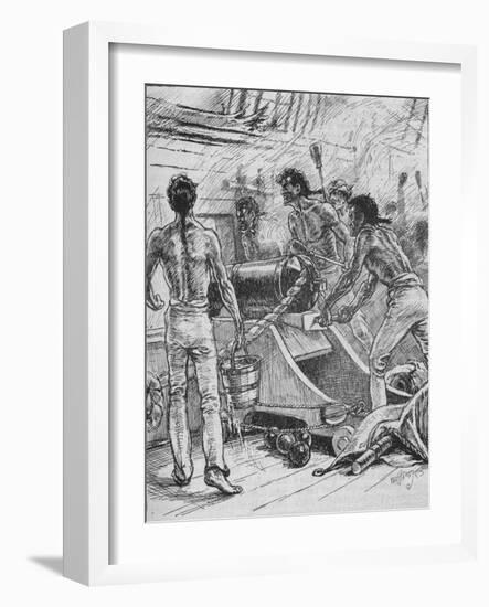 'The 'Royal Sovereigns' Stuck To Their Guns, and Fought Them Like Fiends', 1902-Paul Hardy-Framed Giclee Print